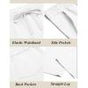 imageCOOFANDY Mens Casual Cotton Pants Regular Fit Elastic Waist Drawstring Twill Pants Straight Leg Chino PantsWhite