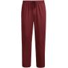 imageCOOFANDY Mens Casual Cotton Pants Regular Fit Elastic Waist Drawstring Twill Pants Straight Leg Chino PantsWine Red