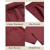 imageCOOFANDY Mens Casual Cotton Pants Regular Fit Elastic Waist Drawstring Twill Pants Straight Leg Chino PantsWine Red