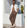 imageCOOFANDY Mens Casual Linen Pants Lightweight Summer Beach Pant Loose Fit Drawstring Elastic Waist TrousersBrown