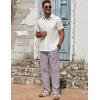 imageCOOFANDY Mens Casual Linen Pants Lightweight Summer Beach Pant Loose Fit Drawstring Elastic Waist TrousersLight Gray