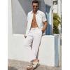 imageCOOFANDY Mens Casual Linen Pants Lightweight Summer Beach Pant Loose Fit Drawstring Elastic Waist TrousersWhite
