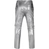imageCOOFANDY Mens Metallic Shiny Pants Night Club Pants 70s 80s 90s Disco Pant Party Dance Straight Leg Trousers01luxurious Silver