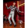 imageCOOFANDY Mens Metallic Shiny Pants Night Club Pants 70s 80s 90s Disco Pant Party Dance Straight Leg Trousers01luxurious Silver