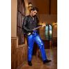 imageCOOFANDY Mens Metallic Shiny Pants Night Club Pants 70s 80s 90s Disco Pant Party Dance Straight Leg TrousersBlue