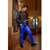 imageCOOFANDY Mens Metallic Shiny Pants Night Club Pants 70s 80s 90s Disco Pant Party Dance Straight Leg TrousersLuxurious Blue