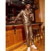 imageCOOFANDY Mens Metallic Shiny Pants Night Club Pants 70s 80s 90s Disco Pant Party Dance Straight Leg TrousersLuxurious Brown