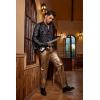 imageCOOFANDY Mens Metallic Shiny Pants Night Club Pants 70s 80s 90s Disco Pant Party Dance Straight Leg TrousersLuxurious Brown