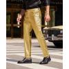 imageCOOFANDY Mens Metallic Shiny Pants Night Club Pants 70s 80s 90s Disco Pant Party Dance Straight Leg TrousersLuxurious Golden
