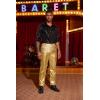 imageCOOFANDY Mens Metallic Shiny Pants Night Club Pants 70s 80s 90s Disco Pant Party Dance Straight Leg TrousersLuxurious Golden
