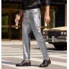 imageCOOFANDY Mens Metallic Shiny Pants Night Club Pants 70s 80s 90s Disco Pant Party Dance Straight Leg TrousersLuxurious Gunmetal