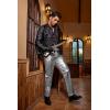 imageCOOFANDY Mens Metallic Shiny Pants Night Club Pants 70s 80s 90s Disco Pant Party Dance Straight Leg TrousersLuxurious Gunmetal