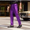 imageCOOFANDY Mens Metallic Shiny Pants Night Club Pants 70s 80s 90s Disco Pant Party Dance Straight Leg TrousersLuxurious Purple