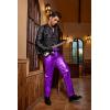imageCOOFANDY Mens Metallic Shiny Pants Night Club Pants 70s 80s 90s Disco Pant Party Dance Straight Leg TrousersLuxurious Purple