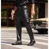 imageCOOFANDY Mens Metallic Shiny Pants Night Club Pants 70s 80s 90s Disco Pant Party Dance Straight Leg TrousersMature Black