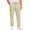 imageCOOFANDY Mens Casual Cotton Pants Regular Fit Elastic Waist Drawstring Twill Pants Straight Leg Chino PantsLight Khaki