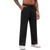 imageCOOFANDY Mens Casual Sweatpants Open Bottom Lounge Pants Drawstring Sweat Pants Joggers with PocketsBlack