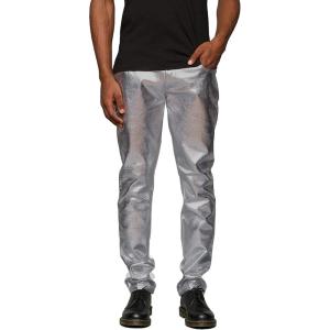 imageCOOFANDY Mens Metallic Shiny Pants Night Club Pants 70s 80s 90s Disco Pant Party Dance Straight Leg TrousersLuxurious Gunmetal