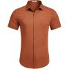 imageCOOFANDY Mens Button Down Shirts Lightweight Breathable Short Sleeve Shirt Summer Beach TopCaramel