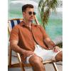 imageCOOFANDY Mens Button Down Shirts Lightweight Breathable Short Sleeve Shirt Summer Beach TopCaramel