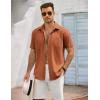 imageCOOFANDY Mens Button Down Shirts Lightweight Breathable Short Sleeve Shirt Summer Beach TopCaramel