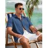 imageCOOFANDY Mens Button Down Shirts Lightweight Breathable Short Sleeve Shirt Summer Beach TopDenim Blue