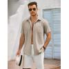 imageCOOFANDY Mens Button Down Shirts Lightweight Breathable Short Sleeve Shirt Summer Beach TopKhaki