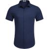 imageCOOFANDY Mens Button Down Shirts Lightweight Breathable Short Sleeve Shirt Summer Beach TopNavy Blue
