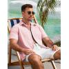 imageCOOFANDY Mens Button Down Shirts Lightweight Breathable Short Sleeve Shirt Summer Beach TopPink
