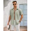 imageCOOFANDY Mens Button Down Shirts Lightweight Breathable Short Sleeve Shirt Summer Beach TopSage Green