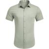 imageCOOFANDY Mens Button Down Shirts Lightweight Breathable Short Sleeve Shirt Summer Beach TopSage Green