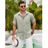 imageCOOFANDY Mens Button Down Shirts Lightweight Breathable Short Sleeve Shirt Summer Beach TopSage Green