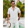 imageCOOFANDY Mens Button Down Shirts Lightweight Breathable Short Sleeve Shirt Summer Beach TopWhite
