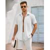 imageCOOFANDY Mens Button Down Shirts Lightweight Breathable Short Sleeve Shirt Summer Beach TopWhite