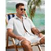 imageCOOFANDY Mens Button Down Shirts Lightweight Breathable Short Sleeve Shirt Summer Beach TopWhite