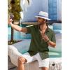 imageCOOFANDY Shirts for Men Short Sleeve Button Down Shirt Casual Summer Beach ShirtsArmy Green