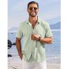 imageCOOFANDY Shirts for Men Short Sleeve Button Down Shirt Casual Summer Beach ShirtsAsage Green