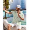 imageCOOFANDY Shirts for Men Short Sleeve Button Down Shirt Casual Summer Beach ShirtsAsage Green