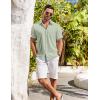 imageCOOFANDY Shirts for Men Short Sleeve Button Down Shirt Casual Summer Beach ShirtsAsage Green