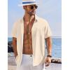 imageCOOFANDY Shirts for Men Short Sleeve Button Down Shirt Casual Summer Beach ShirtsBeige
