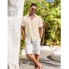 imageCOOFANDY Shirts for Men Short Sleeve Button Down Shirt Casual Summer Beach ShirtsBeige
