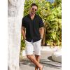 imageCOOFANDY Shirts for Men Short Sleeve Button Down Shirt Casual Summer Beach ShirtsBlack