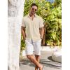 imageCOOFANDY Shirts for Men Short Sleeve Button Down Shirt Casual Summer Beach ShirtsChampagne