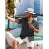 imageCOOFANDY Shirts for Men Short Sleeve Button Down Shirt Casual Summer Beach ShirtsDark Grey