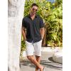 imageCOOFANDY Shirts for Men Short Sleeve Button Down Shirt Casual Summer Beach ShirtsDark Grey