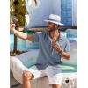 imageCOOFANDY Shirts for Men Short Sleeve Button Down Shirt Casual Summer Beach ShirtsGrayish Blue
