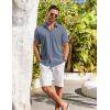 imageCOOFANDY Shirts for Men Short Sleeve Button Down Shirt Casual Summer Beach ShirtsGrayish Blue