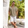 imageCOOFANDY Shirts for Men Short Sleeve Button Down Shirt Casual Summer Beach ShirtsKhaki