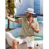 imageCOOFANDY Shirts for Men Short Sleeve Button Down Shirt Casual Summer Beach ShirtsKhaki