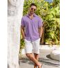imageCOOFANDY Shirts for Men Short Sleeve Button Down Shirt Casual Summer Beach ShirtsLavender